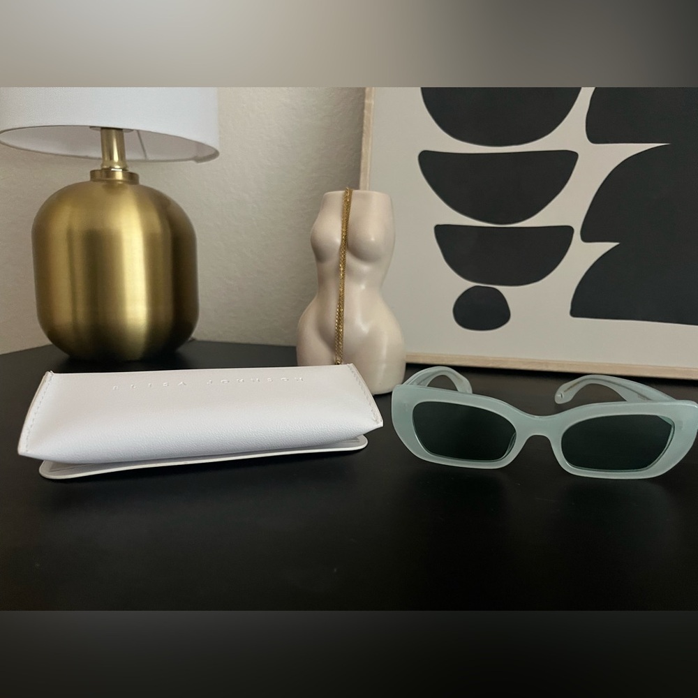 Elisa Johnson Mint Blue Cookie 54 mm cat eye sunglasses